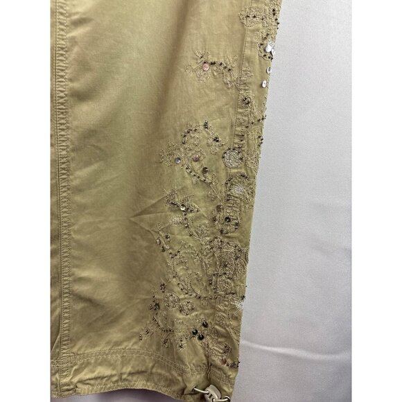 The Original Arizona Jean Co. Womens Khaki Cargo Pants Size 7 With Embroidered D - Picture 4 of 7